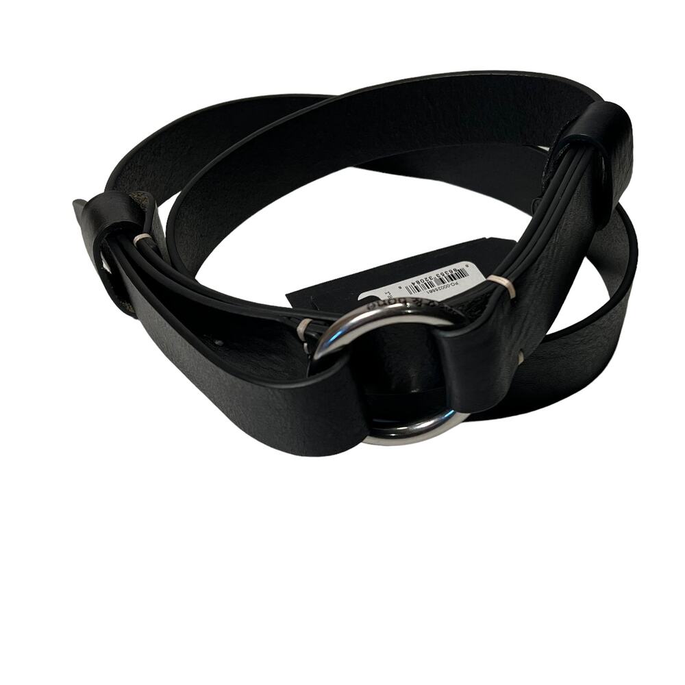 NWT Rag & Bone Women's Leather Arc Circle Belt Size Large Black